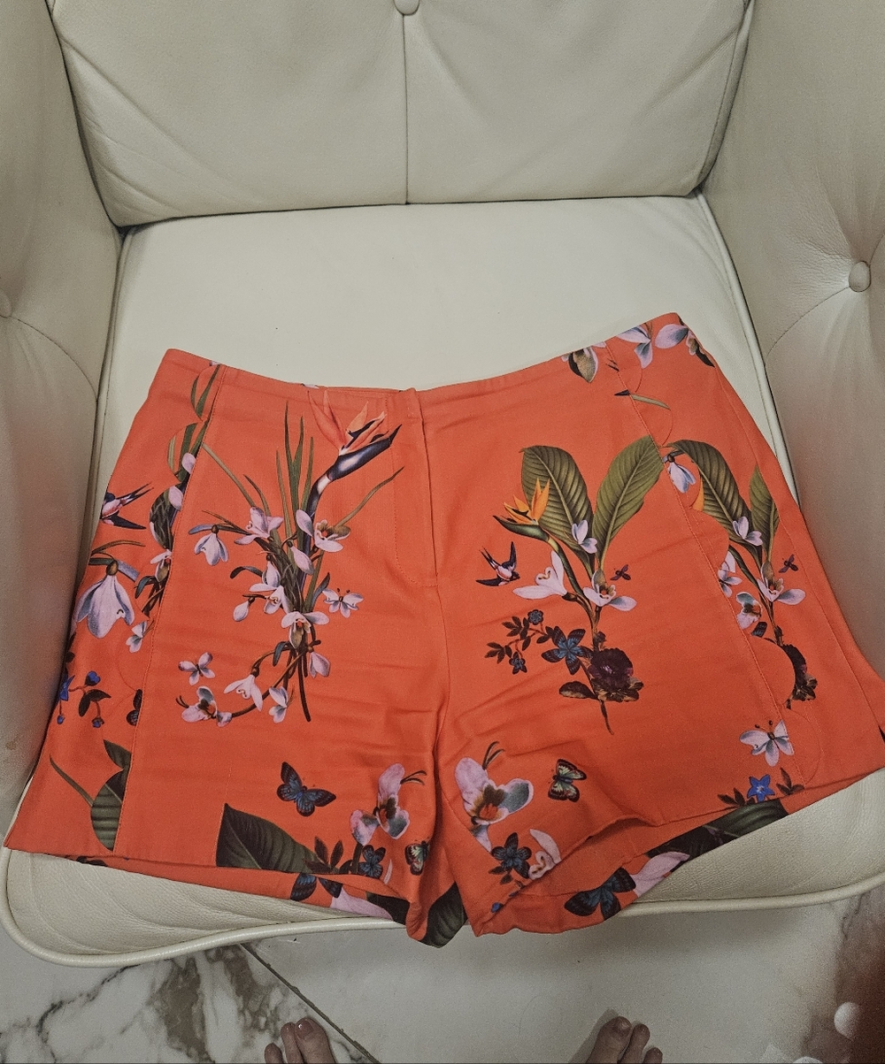 Ted Baker Coral Floral High-Waist Shorts